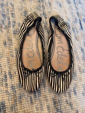 Sam Edelman Felicia Black & White Zebra print Ballet Flats